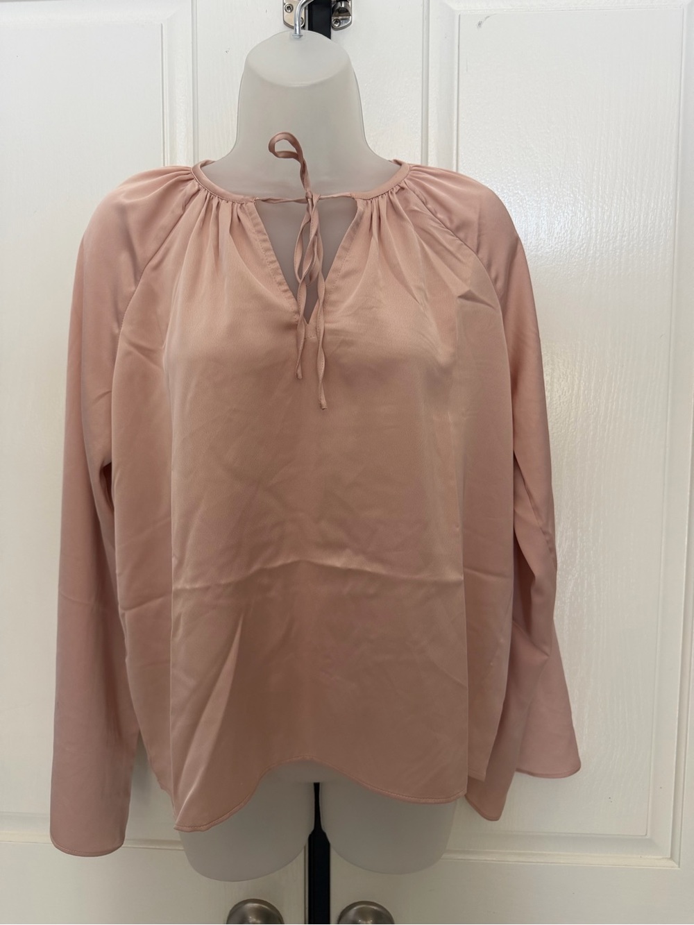 Jason Wu Dusty Rose Tie-Neck Long Sleeve Blouse Sz S